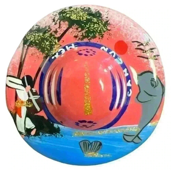 SET OF 2 Handmade Hand painted Made in Mexico Ceramic Hat Shaped Fridge Magnets - Picture 2 of 5